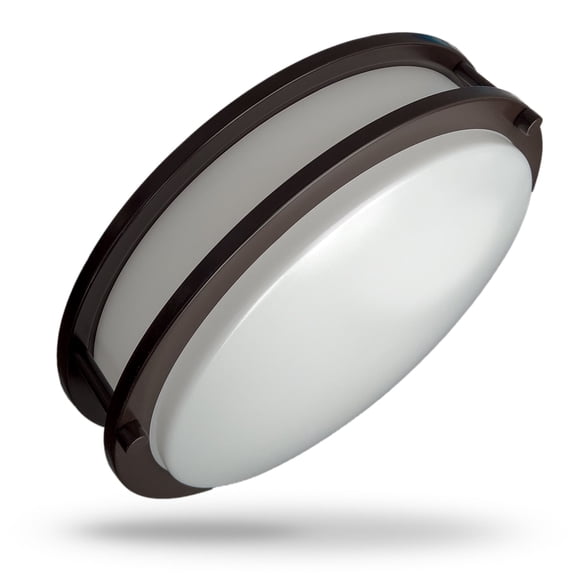 QPLUS 14" Dimmable Flush Mount LED Ceiling Light Bronze