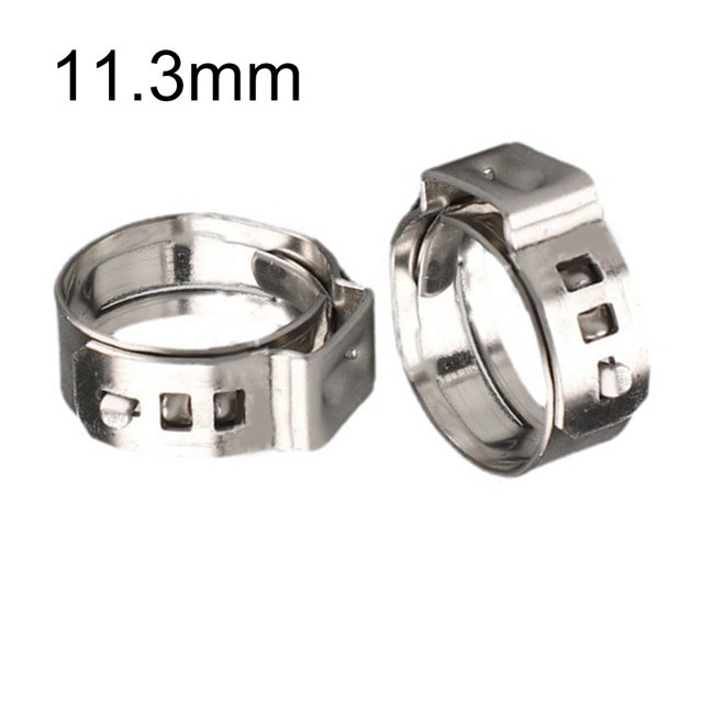 Lefu 25pcs Stainless Steel Hose Clamps Single Ear Stepless for Sealing Various Hoses