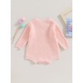 thumbnail image 4 of FOCUSNORM Infant Baby Girl Knitting Jumpsuit Flower Embroidery Round Neck Long Sleeve Romper for Fall Winter, 4 of 8