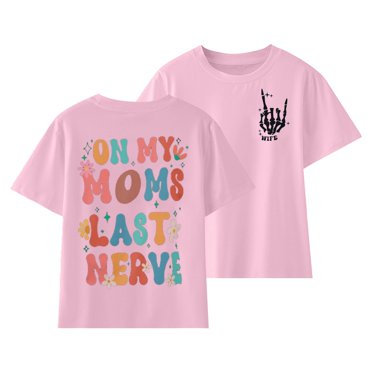 Ketyyh-chn99 Girls Short Sleeve Shirts Girls' Graphic Tee Girls Casual Short Sleeve T Shirts Loose Color Block Children Summer Tee Pink,120