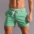 thumbnail image 2 of Yuzhih Men's Running Shorts Summer Cotton Drawstring Gym Shorts Big and Talls Basic Solid Color Sports Shorts, 2 of 7
