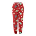 thumbnail image 4 of LUOGENLI Pantalon Décontracté pour Femme Pantalon Décontracté à Imprimé de Dessins Animés pour Dame Pantalon Décontracté en Coton Femmes Grande Taille Short Pantalon Habillé Décontracté pour Femmes Jambe Droite Rouge m, 4 of 4