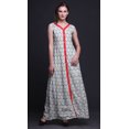 thumbnail image 2 of Bimba Robe Longue Décontractée pour Femmes Shibori à Col en V Sans Manches avec Fente avant Imprimée BohoDress-Medium, 2 of 5