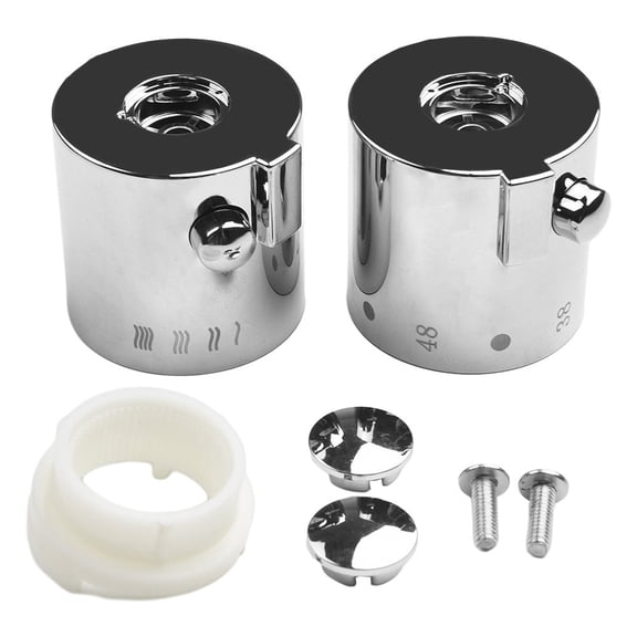1 Pair Shower Temperature Control Handle Knob Chrome Thermostatic Handle