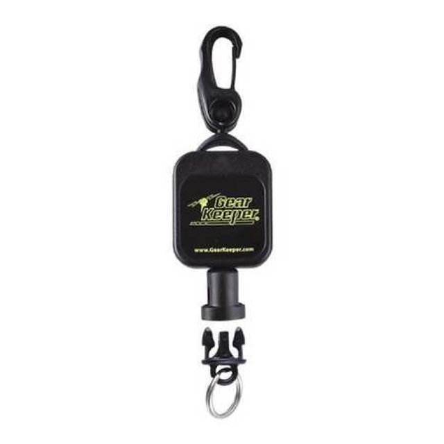 Gear Keeper RT5-5801 Micro Rétracteur de Clé/outil avec Support à Clip, Résistance à la Rupture de 50 lbs, Force de 2.5 oz, Extension de 36 Pouces, Noir