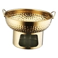 thumbnail image 3 of Lipstore 18cm Mini Stainless Hot Pot Lightweight for Buffet Serving with Ring Handles Golden, 3 of 8