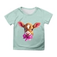 thumbnail image 1 of MIASHUI T-Shirt Drôle pour Enfants Lapin Filles Garçons Pâques Manches Courtes Col Rond Tee, Vert Menthe, 12-13 Ans, 1 of 4