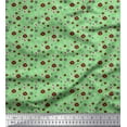 thumbnail image 1 of Soimoi Green Modal Satin Fabric Flower Artistic Print Fabric by the Yard 42 Inch Wide, 1 of 3