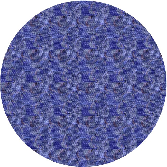 Ahgly Company Tapis Rond Lavable en Machine Intérieur Transitionnel Bleu Saphir, 3 Pieds Rond