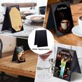 thumbnail image 4 of Wechef 10 Pcs Support de Menu Double Face 4x6 Pouces Tente de Table Restaurant Café Cuir Noir, 4 of 9