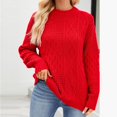thumbnail image 1 of Dvkptbk Chandails pour Femmes Chandail Tricoté à Manches Longues Col Rond Uni d'Hiver pour Femmes en Liquidation, 1 of 4