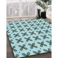 thumbnail image 3 of Ahgly Tapis Rond Lavable en Machine Intérieur Transitionnel Vert, 3 Pieds Rond, 3 of 7