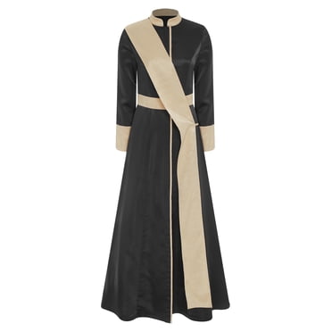 CHICTRY Womens Long Sleeve Priest Cosplay Robe With Stole Front Zipper For Themed Parties And Holidays Black XL