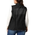 thumbnail image 3 of Agnes Orinda Gilet en Jean pour Femme Grande Taille Ourlet Brut Sans Manches Veste en Denim Mode 4X Noir, 3 of 7