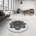 thumbnail image 4 of Ahgly Company Tapis d'Intérieur Lavable à la Machine, Carré, Transitionnel, Noir, Tapis de Zone, 3 Pieds Carré, 4 of 7