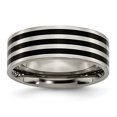 thumbnail image 1 of Titanium 8mm Black IP-plated Polished Band Size 8.5, 1 of 6