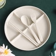 thumbnail image 4 of Dividing Tableware Set, Partitioned Plates with Spoon, Fork & Chopsticks, Kitchen Utensils Set for Family Meals, Space-Saving, Microwave Safe, Home & Kitchen Organization, 4 of 5