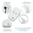 thumbnail image 2 of Globe Electric 2-Outlet White USB-A USB-C Portable Travel Power Block with 2 ft Wrapped Extension Cord, 2 of 6