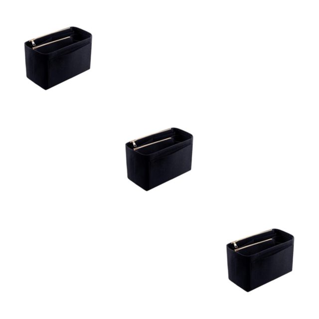 yingyy Sleek And Practical Women Makeup Organizer Fine Workmanship Multi Grid For Partition Storage black L 30*15*16cm 3Set