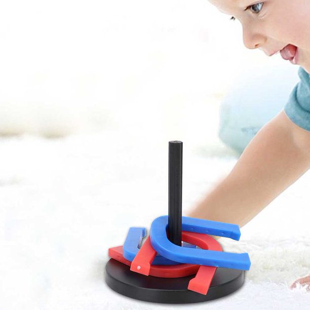 Mikinona Jeu De Lancer D'Anneaux Et Fers à Cheval – Plastique Léger Coloré – Base + 8 Anneaux – Développe Coordination – Dès 3 Ans