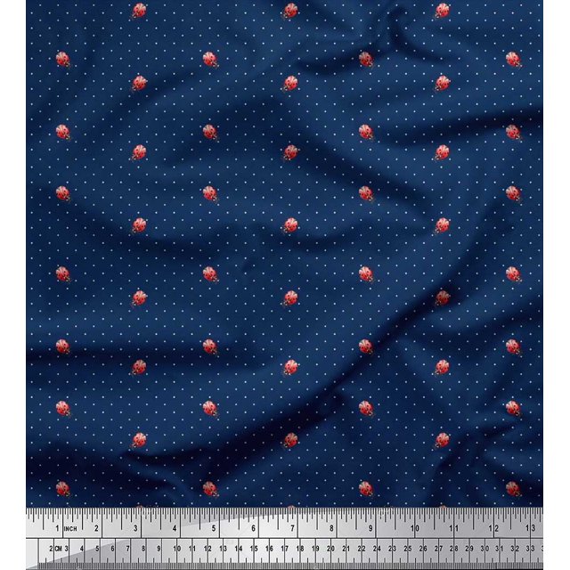 Soimoi Cotton Voile Fabric Dot & Insect Fabric Prints by Yard 42 Inch Wide