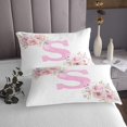 thumbnail image 3 of Erosebridal Initial S Letter Coverlet Set Queen, Floral Monogrammed 02, Initial A-Z Decor, 3 of 5