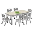 thumbnail image 1 of Table pour Enfants à Hauteur Réglable et Ensemble de 6 Chaises – Table d'Activités de Bureau pour Graffiti avec Pattes Antidérapantes pour Tout-Petits de 2 à 10 Ans, Parfait pour la Garderie, la Salle de Classe et la Maison, 1 of 8