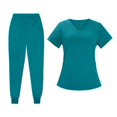 thumbnail image 2 of Tachiuwa Female Scrub Set Classic Short Sleeved Elastic Waist Soft Nurse Work Clothes M, 2 of 9