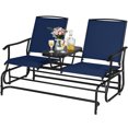 thumbnail image 2 of Costway 2 Person Outdoor Patio Double Glider Chair Loveseat Rocking Navy, 2 of 10