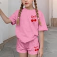 thumbnail image 2 of Robe d'Été avec Manches Ensemble de Loisirs d'Été pour Enfants Col Rond Manches Courtes Haut et Shorts Ensemble Deux Pièces Mignon Ensemble d'Été, 2 of 6