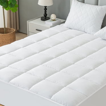 GOGREEN Protège-Matelas Imperméable Extra Épais Format Grand, Dessus de Matelas Respirant Style Oreiller, Housse de Surmatelas Alternative au Duvet, Trop Rembourrée, Douce et Moelleuse, Protège-Lit avec Poche Profonde Élastique 8-16 Pouces