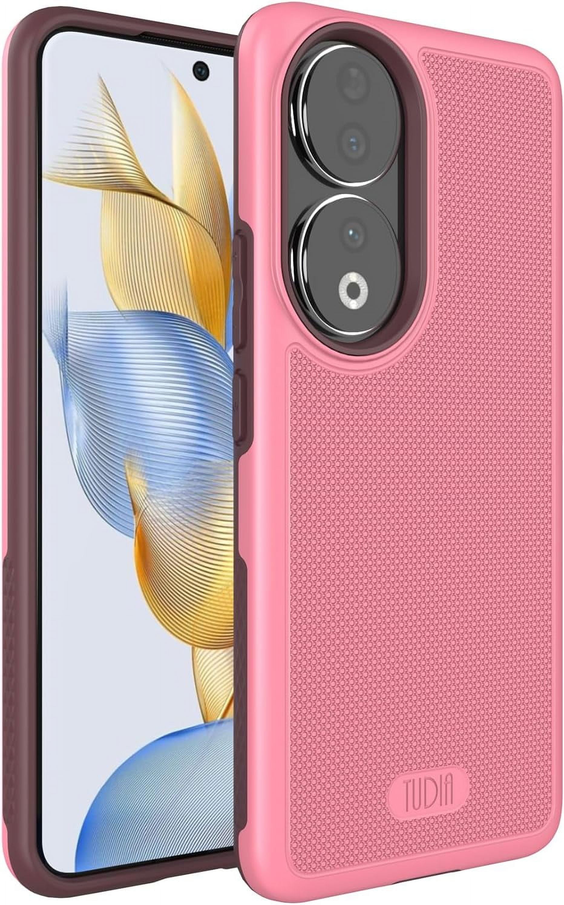 TUDIA for Honor 90 Case Phone Case, [MergeGrip] Dual Layer Slim Grip Heavy Duty Case Cover (Smokey Pink)