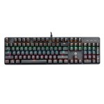 TFixol Compact 104-Key USB Clavier de jeu mécanique avec 9 RGB Modes rétroéclairage, tire-clavier et design ergonomique en noir