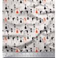 thumbnail image 1 of Soimoi Polyester Crepe Fabric Cat Animal Print Fabric by The Yard 42 Inch Wide, 1 of 3