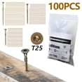 thumbnail image 1 of 100 Pcs 9 x 60mm Vis de Plateau Robustes Vis en Bois Durables Torx Vis Auto-Tappantes Ensemble de Vis en Bois Résistant à la Rouille Enduit Époxy Bronze pour Clôture Extérieure Balcon Bois, 1 of 8