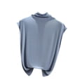 thumbnail image 1 of FAIWAD Hauts pour Femmes Tendance Demi-Col Roulé Couleur Unie Confortable Tee Manches Courtes Débardeur Décontracté Été Printemps, 1 of 3