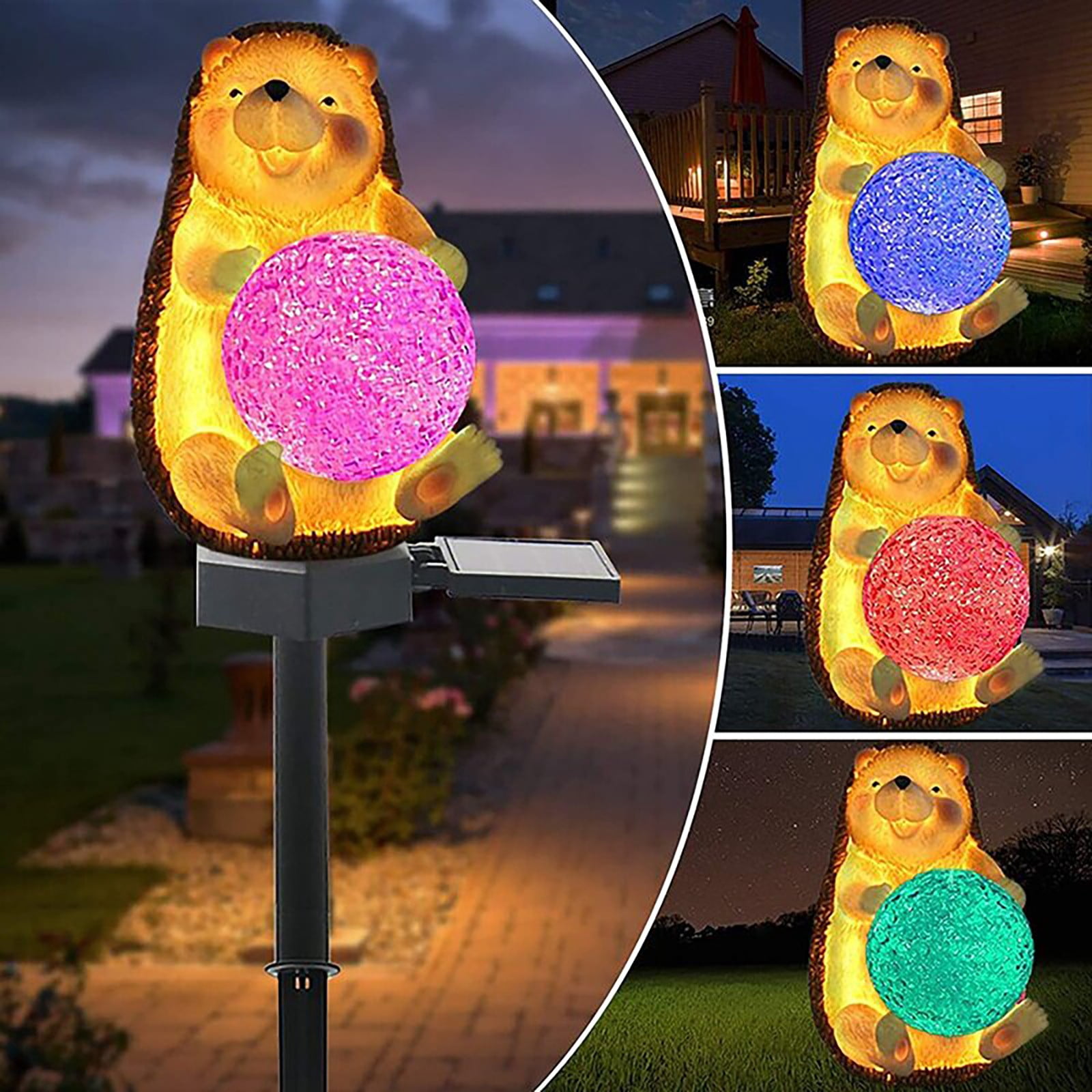 Meitianfacai Solar Garden Lights - Light Solar Hedgehog Ground Plug Light Solar Outdoor Lights Yard Patio Decoration