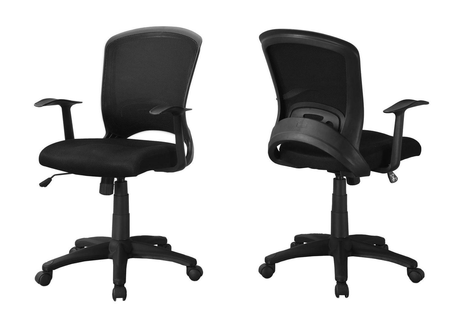 Monarch Specialties Chaise De Bureau, Hauteur Ajustable, Pivotant, Ergonomique, Appuis-bras, Bureau, Travail, Métal, Engrener, Noir, Contemporain, Moderne