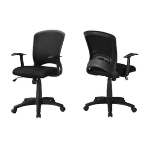 Monarch Specialties chaise de bureau, hauteur réglable, pivotant, ergonomique, accoudoirs, bureau d'ordinateur, travail, métal, mesh, noir, contemporain, moderne