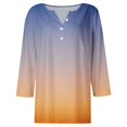 thumbnail image 4 of RXIRUCGD Women's Fashion Casual Gradient Loose Button Tops, Orange, Size: L, 4 of 5