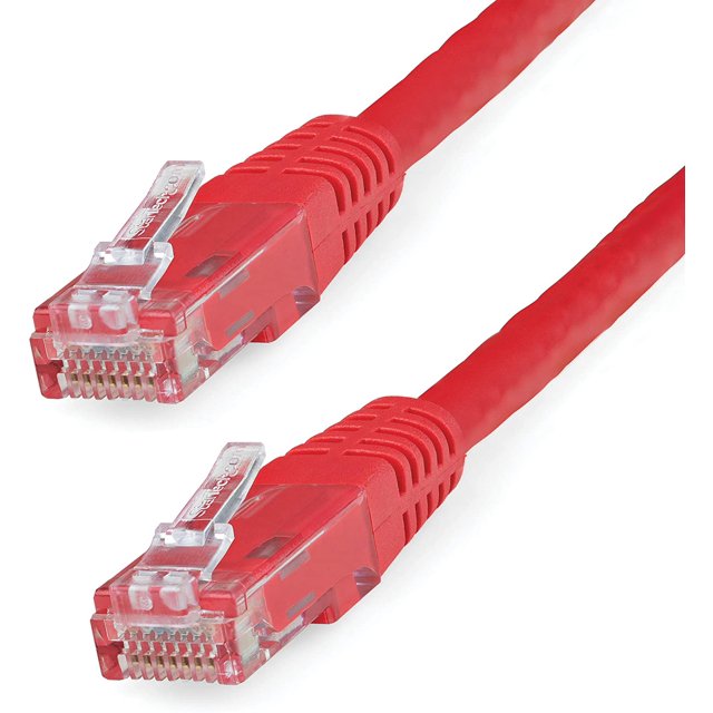 StarTech Câble Ethernet CAT6 5 Pieds - Red CAT 6 Gigabit - 650mhz 100W PoE++ RJ45 UTP Moulé Catégorie 6