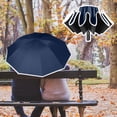 thumbnail image 1 of Travel Umbrella Compact Windproof Fully Automatic Reverse Folding 41 in Diameter with Reflective Stripe and 10 Fiberglass Ribs, 1 of 9