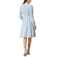 thumbnail image 3 of INSPIRE CHIC Robe Midi Ceinturée à Imprimé Floral Vintage en Mousseline à Manches Longues à Col Noué pour Femme TP Bleu Pâle, 3 of 5