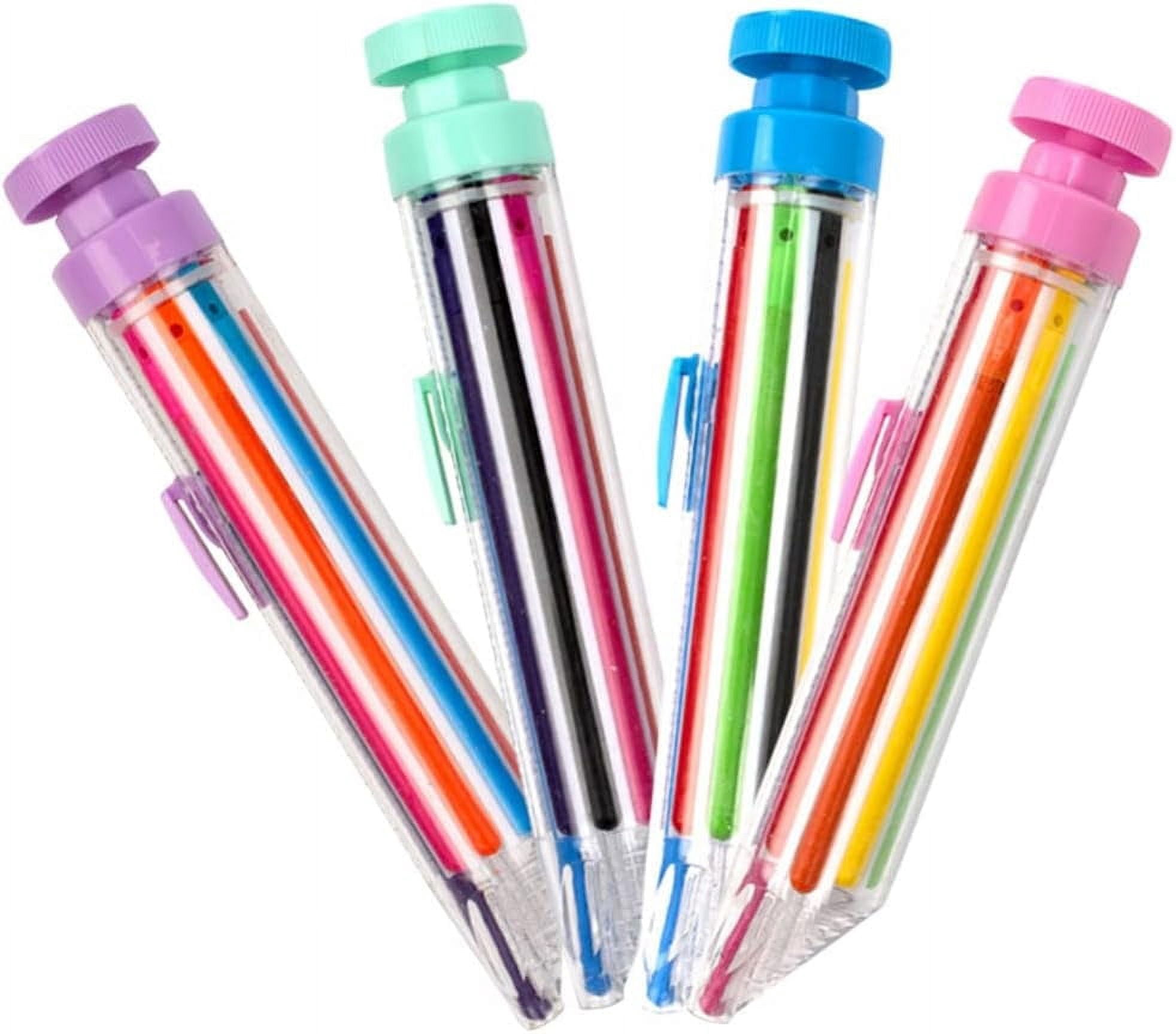 Crayons Bulk Multicolor Pen 8 in 1 Multicolor Crayons 4pcs Retractable Crayon Pens Interchangeable 8 Colors Graffiti Painting Crayons for Students Kids Crayons Bulk Multicolor Pen