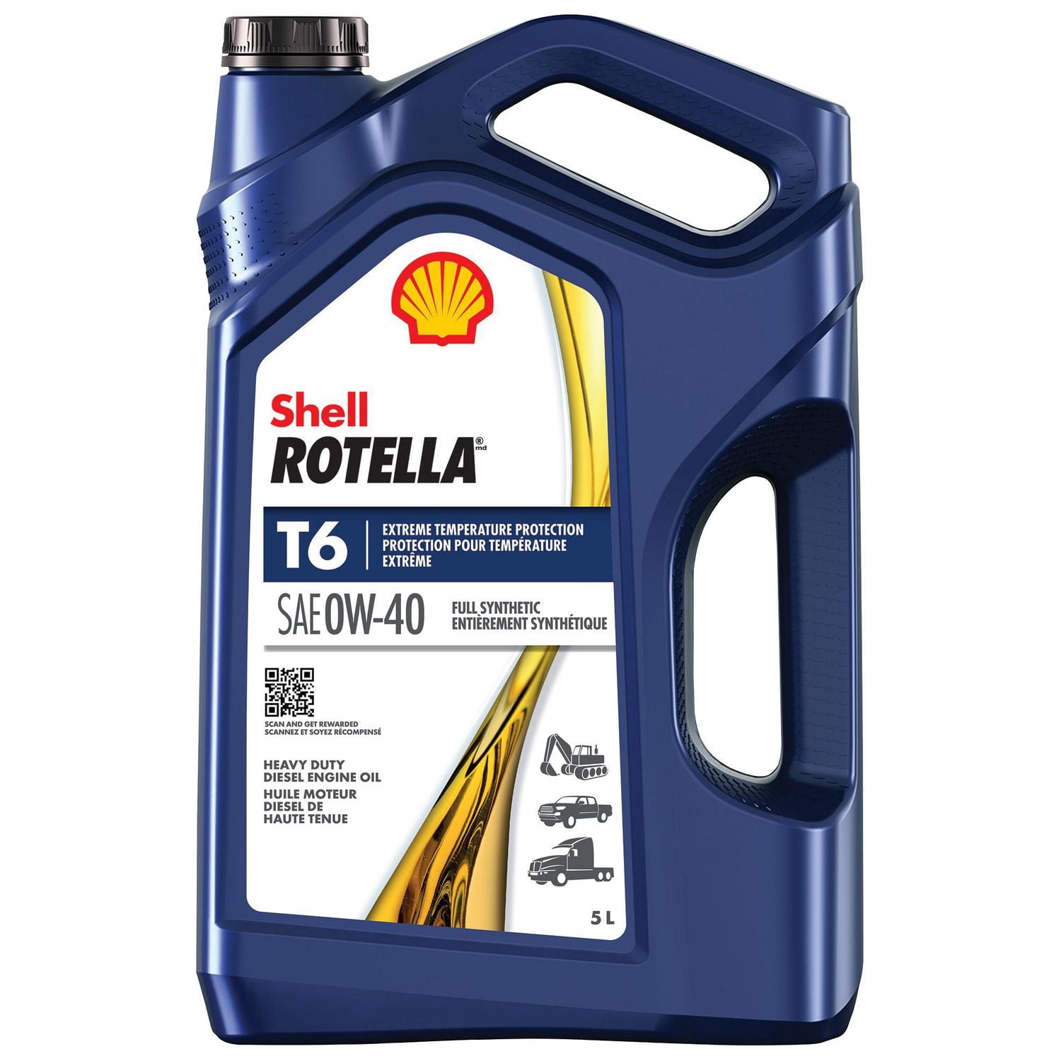 Shell Rotella T6 0W-40 Diesel Engine Oil, 5 Litre