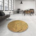 thumbnail image 4 of Ahgly Company Tapis d'Intérieur Lavable en Machine Carré Jaune Transitionnel, 6 Pieds Carré, 4 of 7