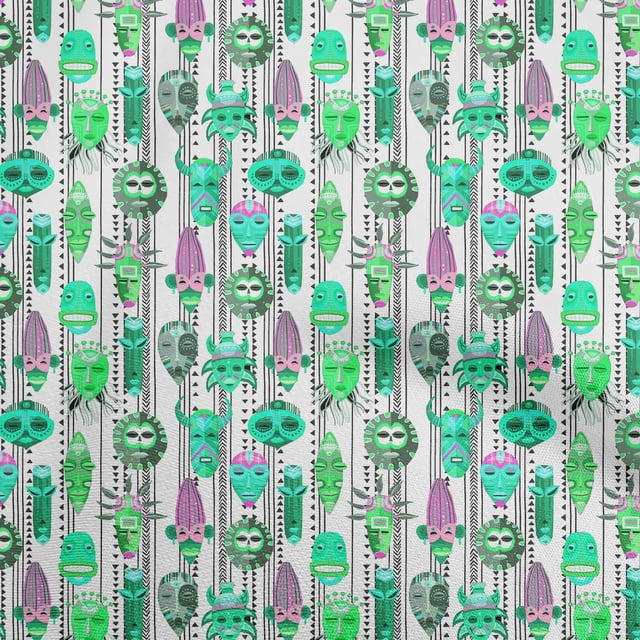 oneOone Cotton Poplin Light Green Fabric African Craft Projects Decor Fabric Printed by The Yard 56 Inch Wide