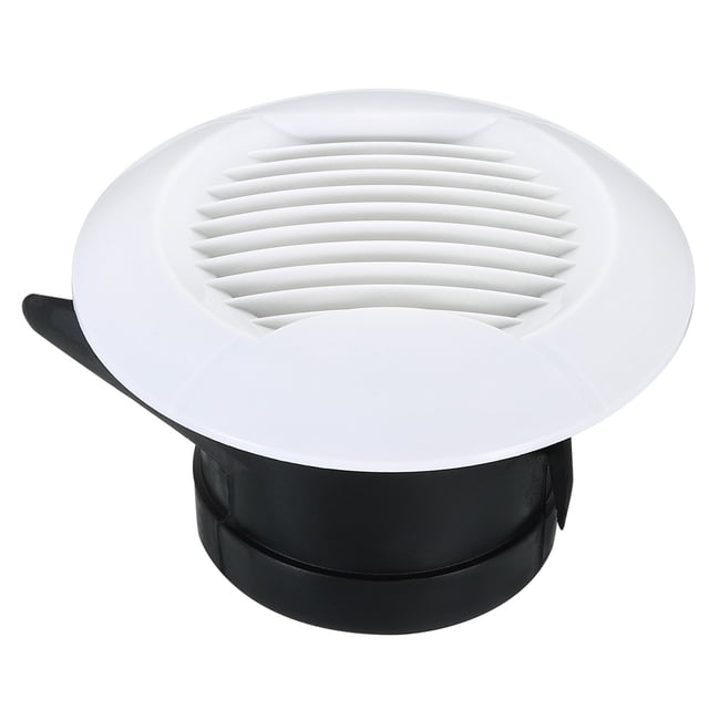 Unique Bargains 3 Inch Round Air Vent, Ceiling Diffuser Grill Cover ABS Louver Soffit Vent White