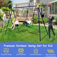 thumbnail image 4 of Gymax 5-In-1 Outdoor Kids Swing Set W/ Heavy Duty Swing Frame & Ground Stakes Backyard, 4 of 10