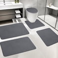 thumbnail image 3 of zanvin Bath Rugs for Bathroom, Memory Foam Bath Mat 5 Set Bathroom Rugs for 5 Pcs Toilet Mats Universal Soft Comfortable Water Absorption Non-Slip Thick Machine Washable Easy Dry Dark Color, 3 of 5